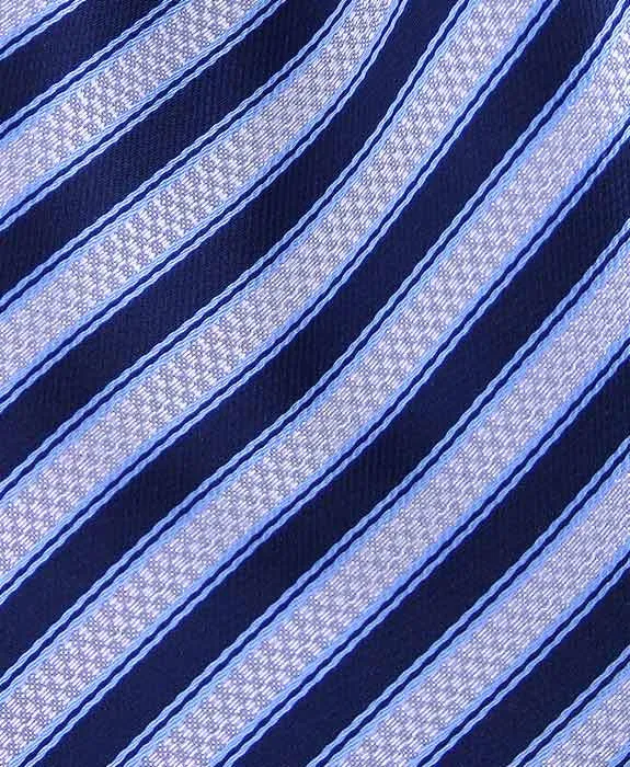 Blue and Silver Striped 4" Wide Necktie