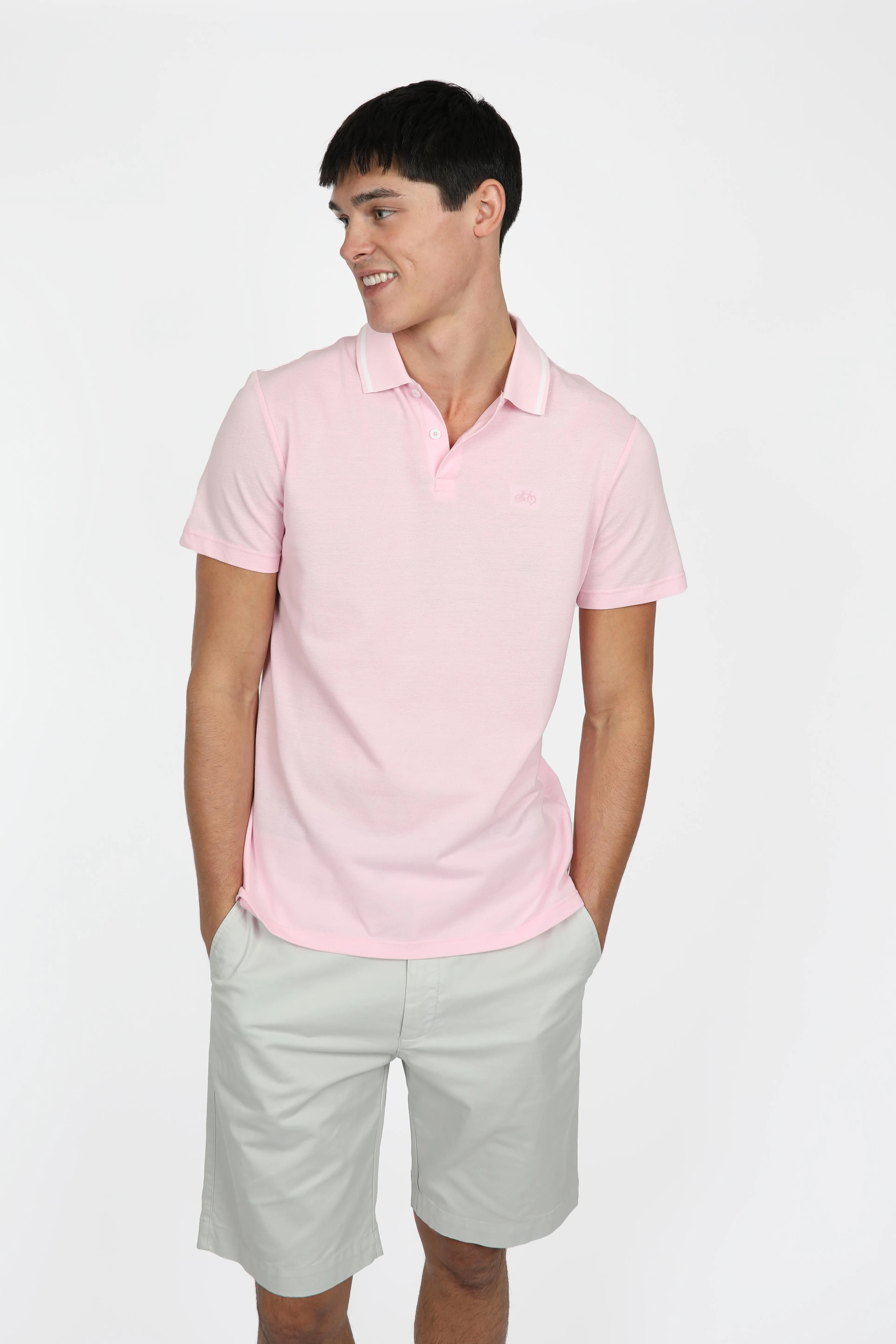 Blush Button Pique Polo