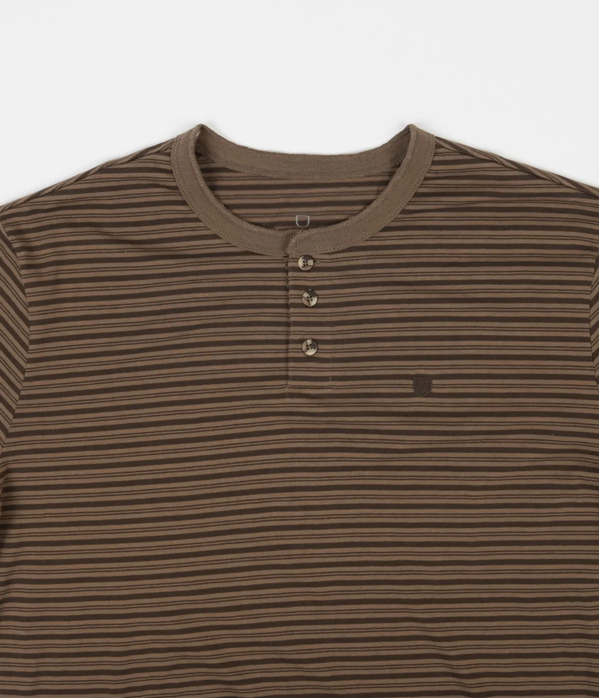 Brixton Hilt Henley T-Shirt - Dark Khaki / Brown