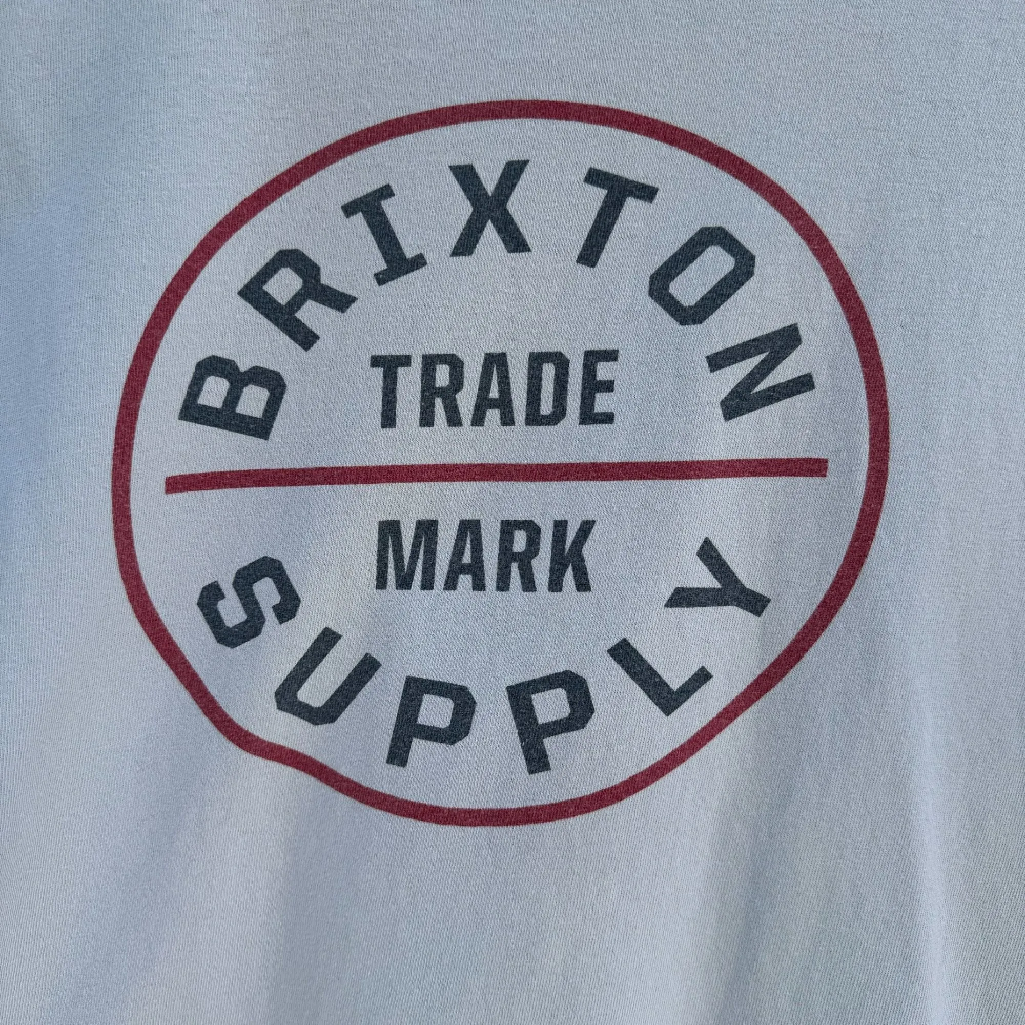 Brixton Trademark Supply Men's Blue Graphic Print Short Sleeve Crew Neck Tee Med