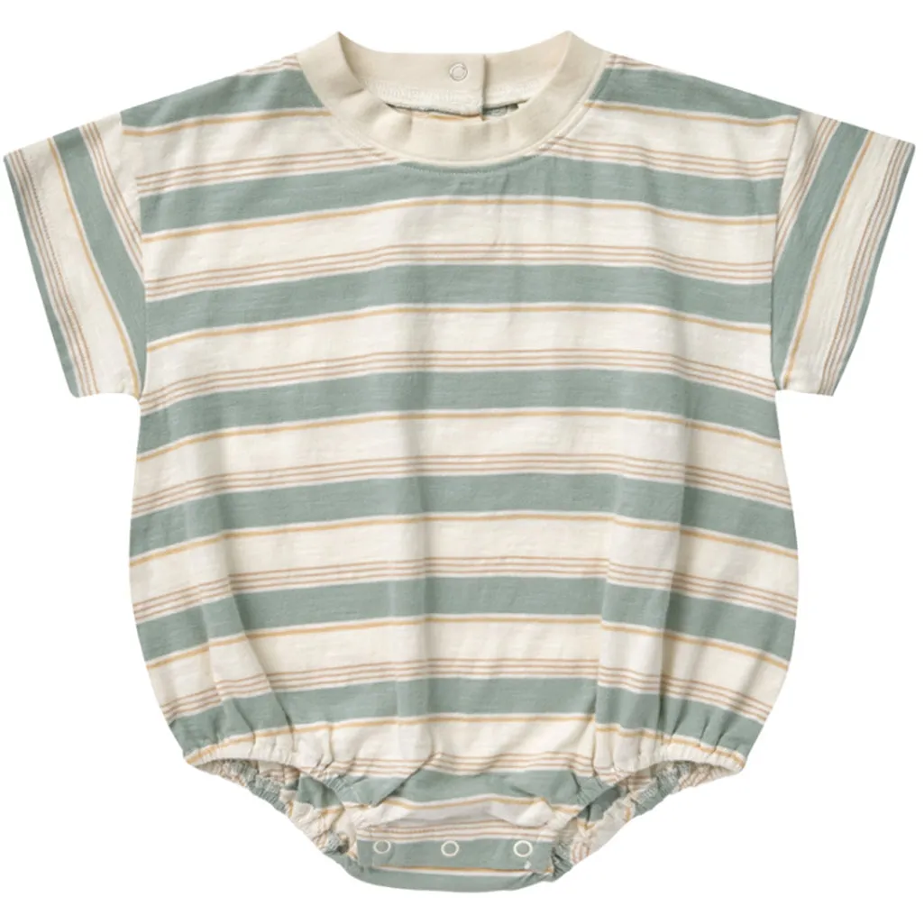 Bubble Romper | Aqua Stripe