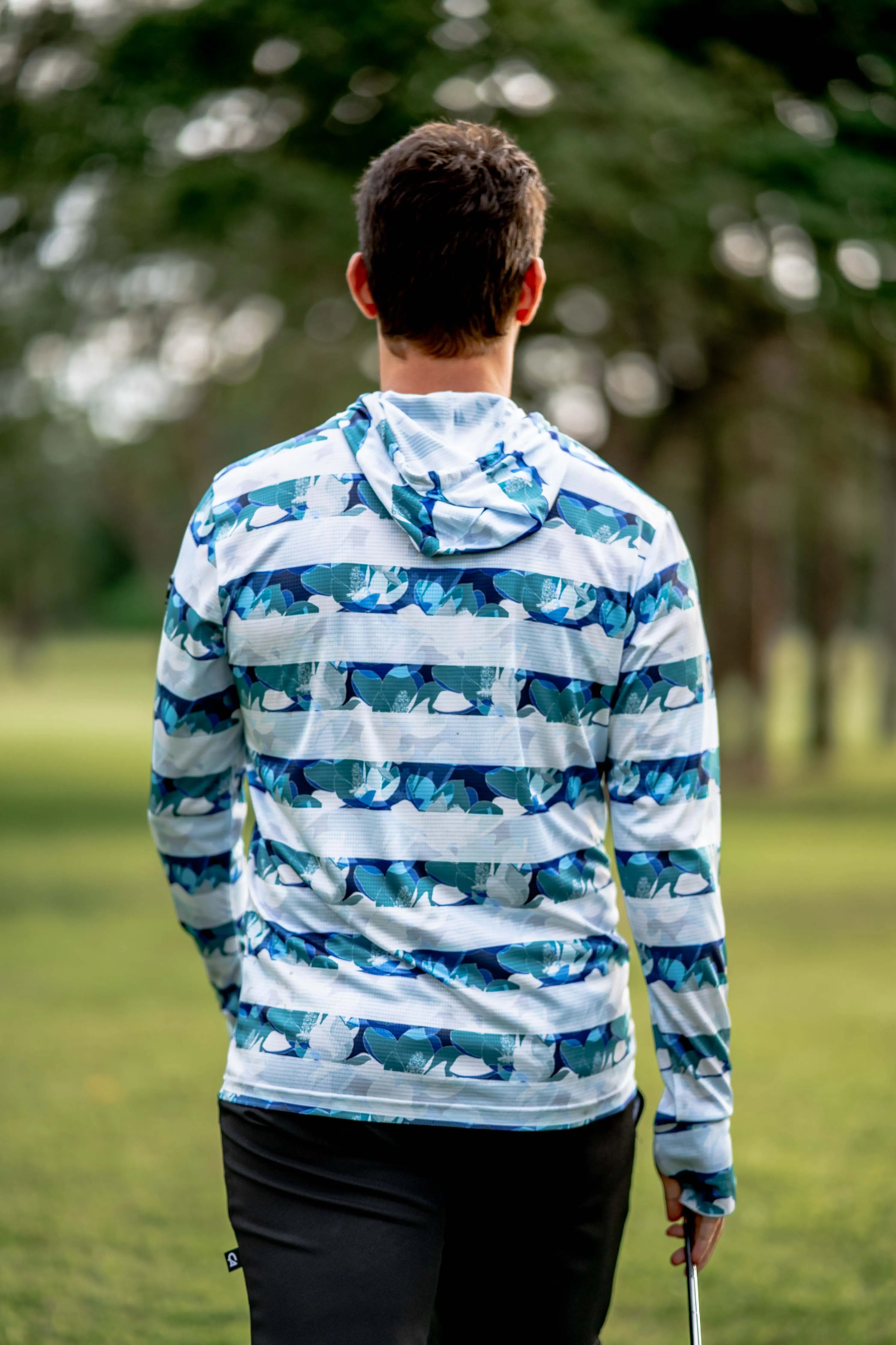 CA Light-Weight Golf Pullover Hoodie  | Striped Floral