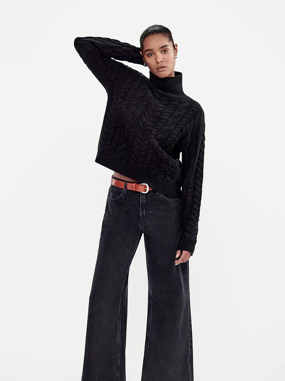 Cableknit Turtleneck