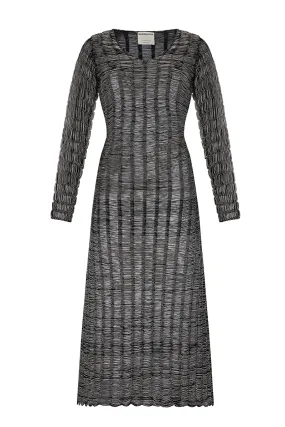 CAO BLACK AND BEIGE MELANGE DRESS