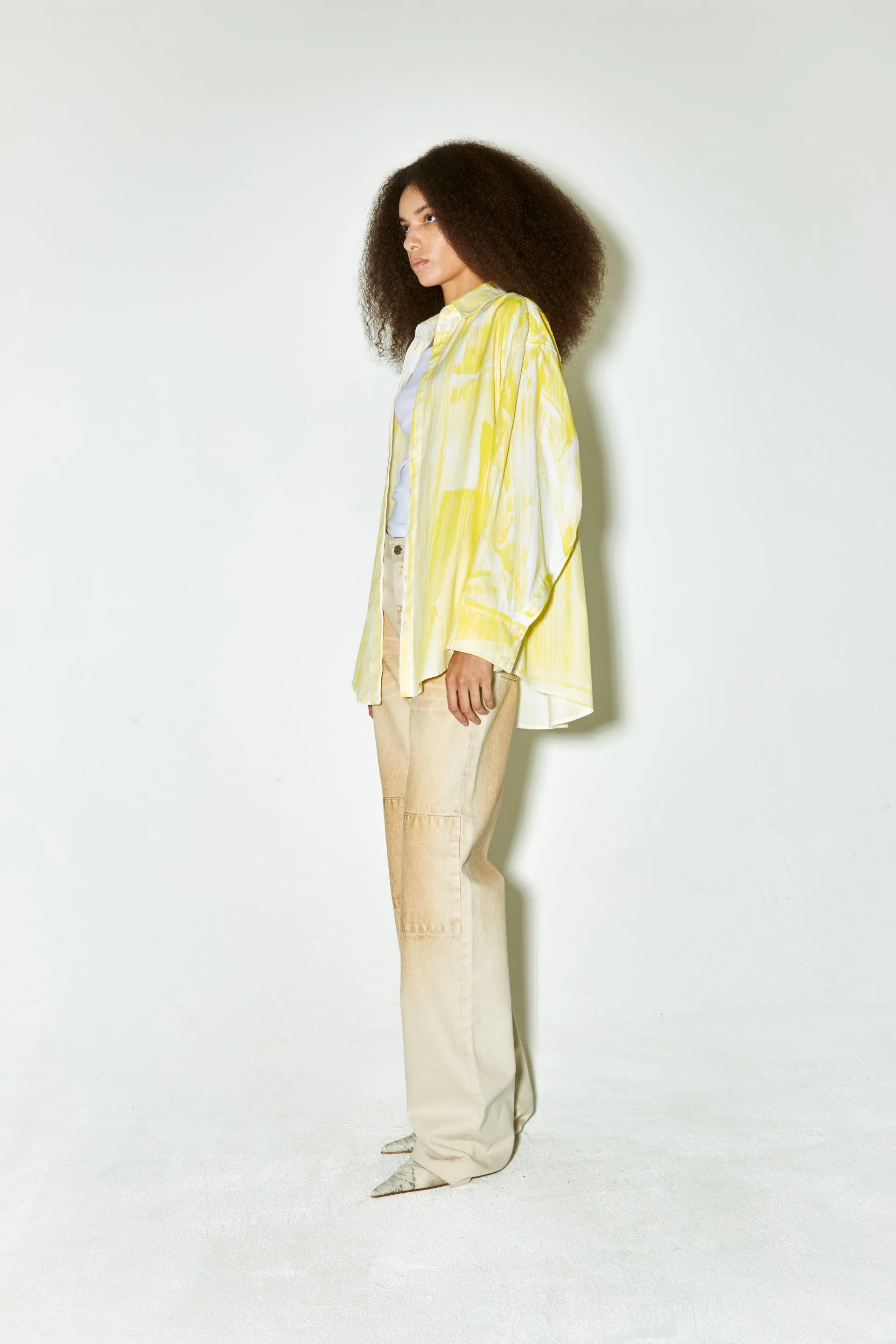 CAREL shirt yellow brush dyed