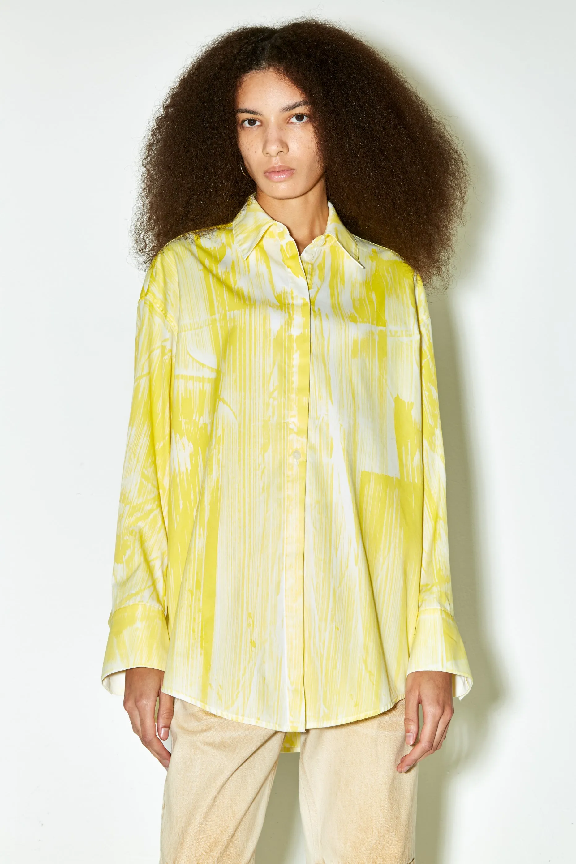 CAREL shirt yellow brush dyed