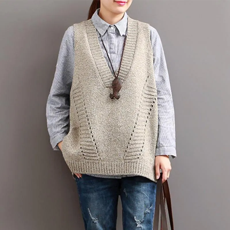 Casual Cotton V-Neck Sweater Vest