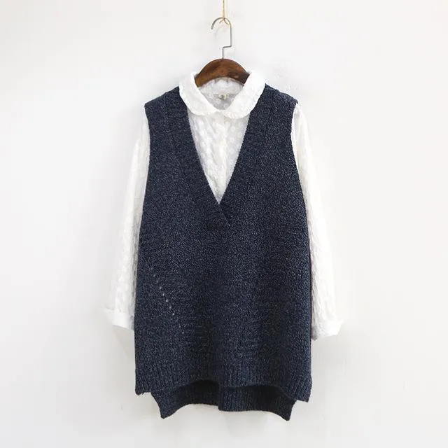 Casual Cotton V-Neck Sweater Vest