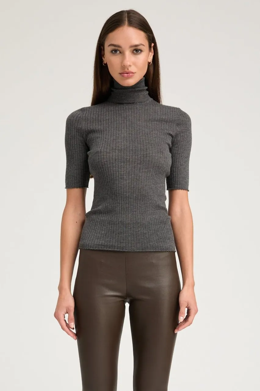 Charcoal Cashmere Turtleneck