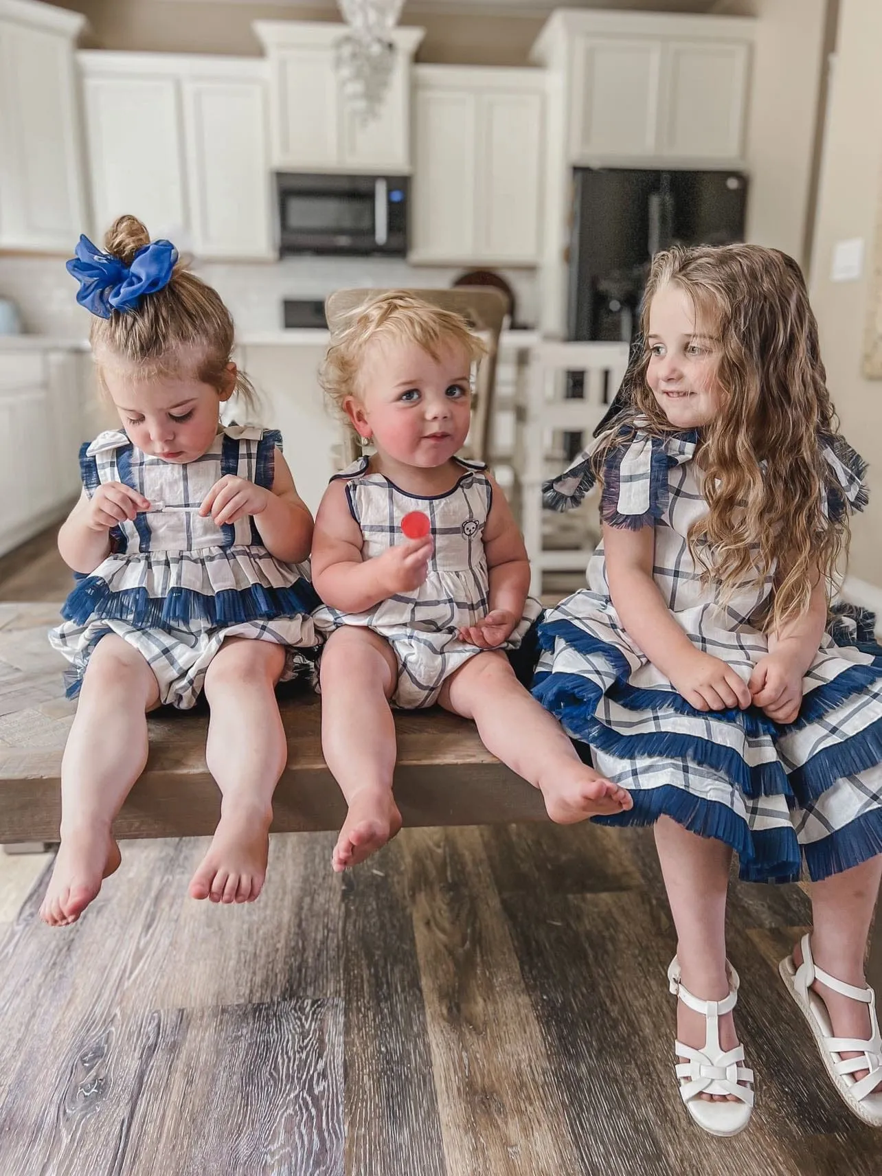 Checkered Linen Baby Boy Romper