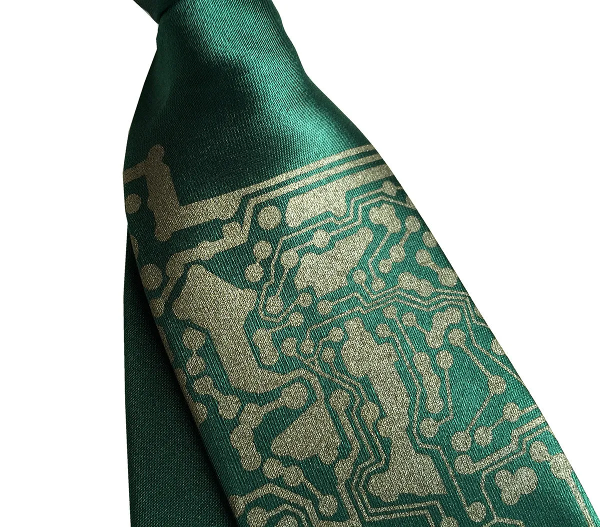 Circuit Board kids tie. Boys clip-on necktie