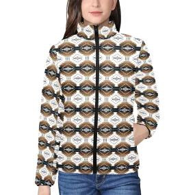 Cofitichequi White Women's Stand Collar Padded Jacket