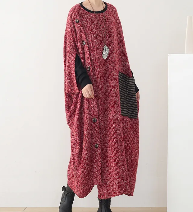 Color Block Loose Autumn Women Dresses Bat Sleeves Casual Women DressesSSM97215