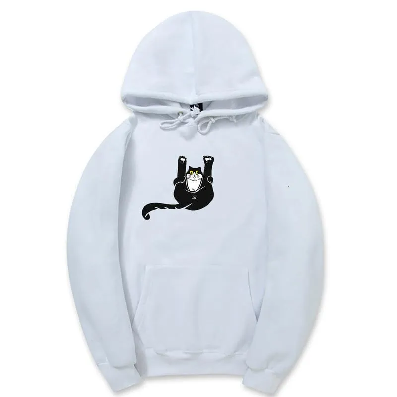 CORIRESHA Teen Funny Cat Hoodie Casual Drawstring Kangaroo Pocket Basic Cute Sweatshirt