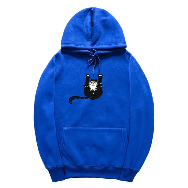 CORIRESHA Teen Funny Cat Hoodie Casual Drawstring Kangaroo Pocket Basic Cute Sweatshirt