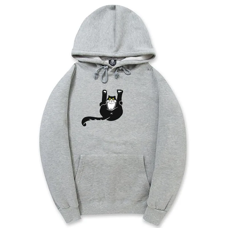 CORIRESHA Teen Funny Cat Hoodie Casual Drawstring Kangaroo Pocket Basic Cute Sweatshirt