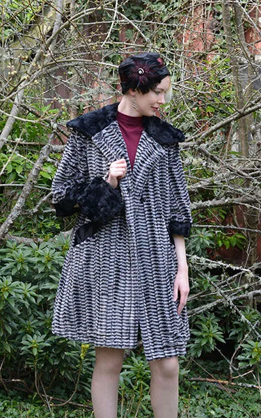 Crawford Coat - Luxury Faux Fur in 8mm (One Medium and  Large in Black/White Left!)