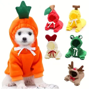 Cute Fruit Dog Hoodie Cozy Winter Fleece for Pets