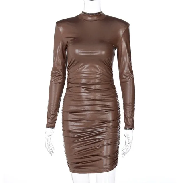 Dulzura Leather Mini Dress