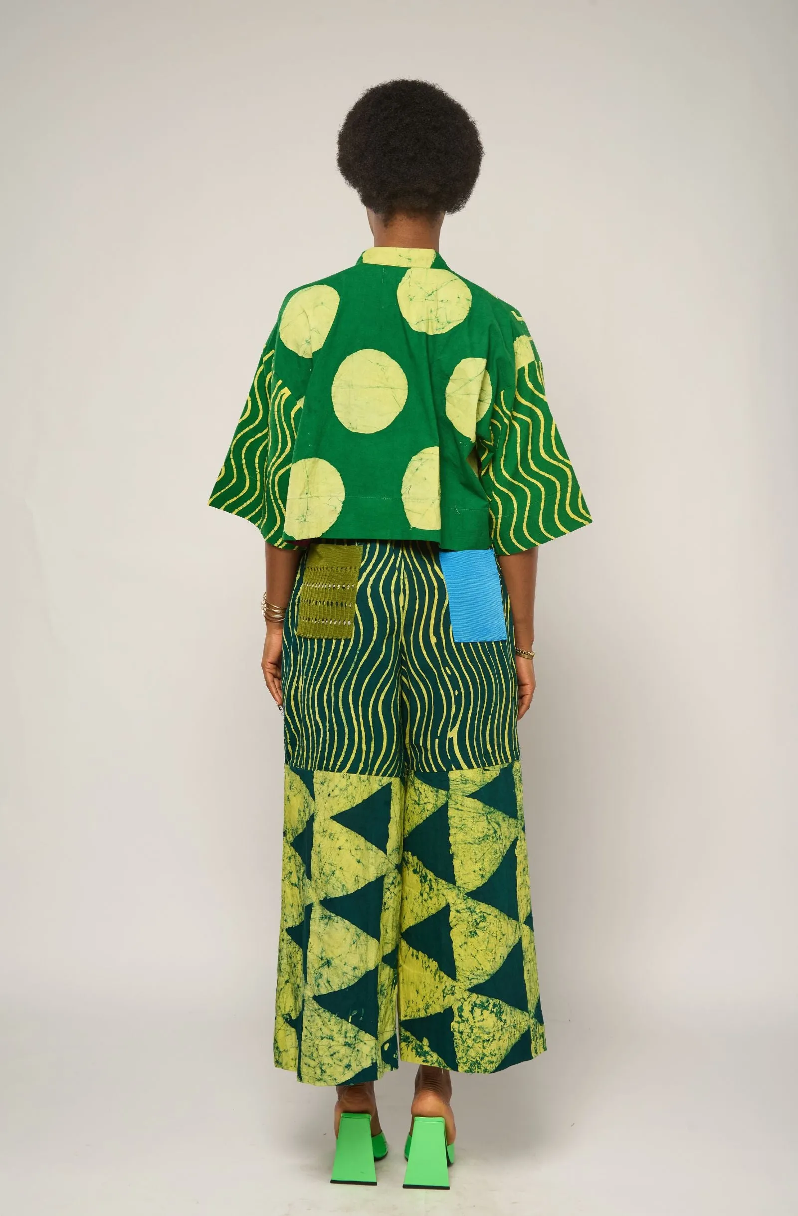 Dye Lab Green and Yellow Culottes