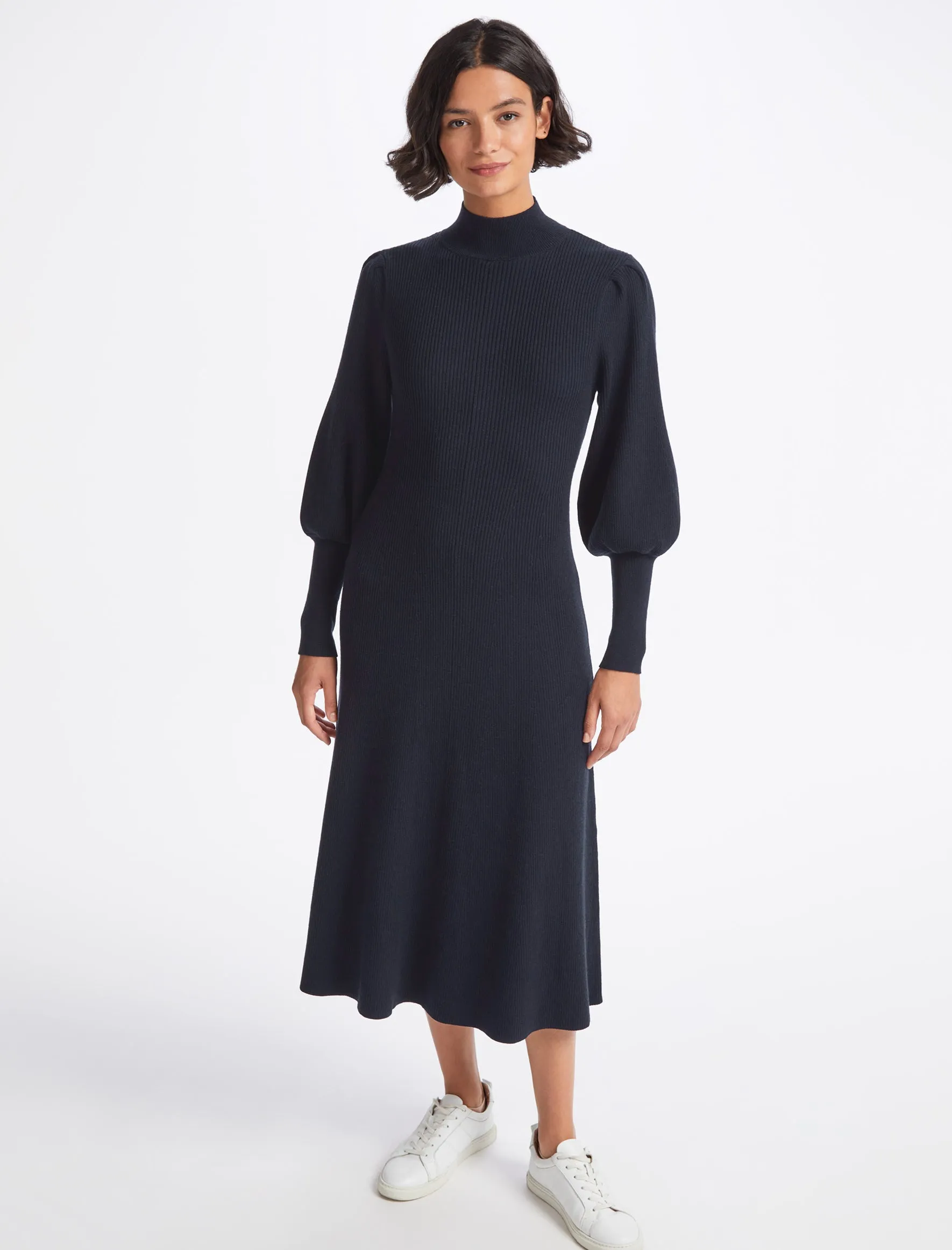 Eva Wool Knit Maxi Dress - Navy