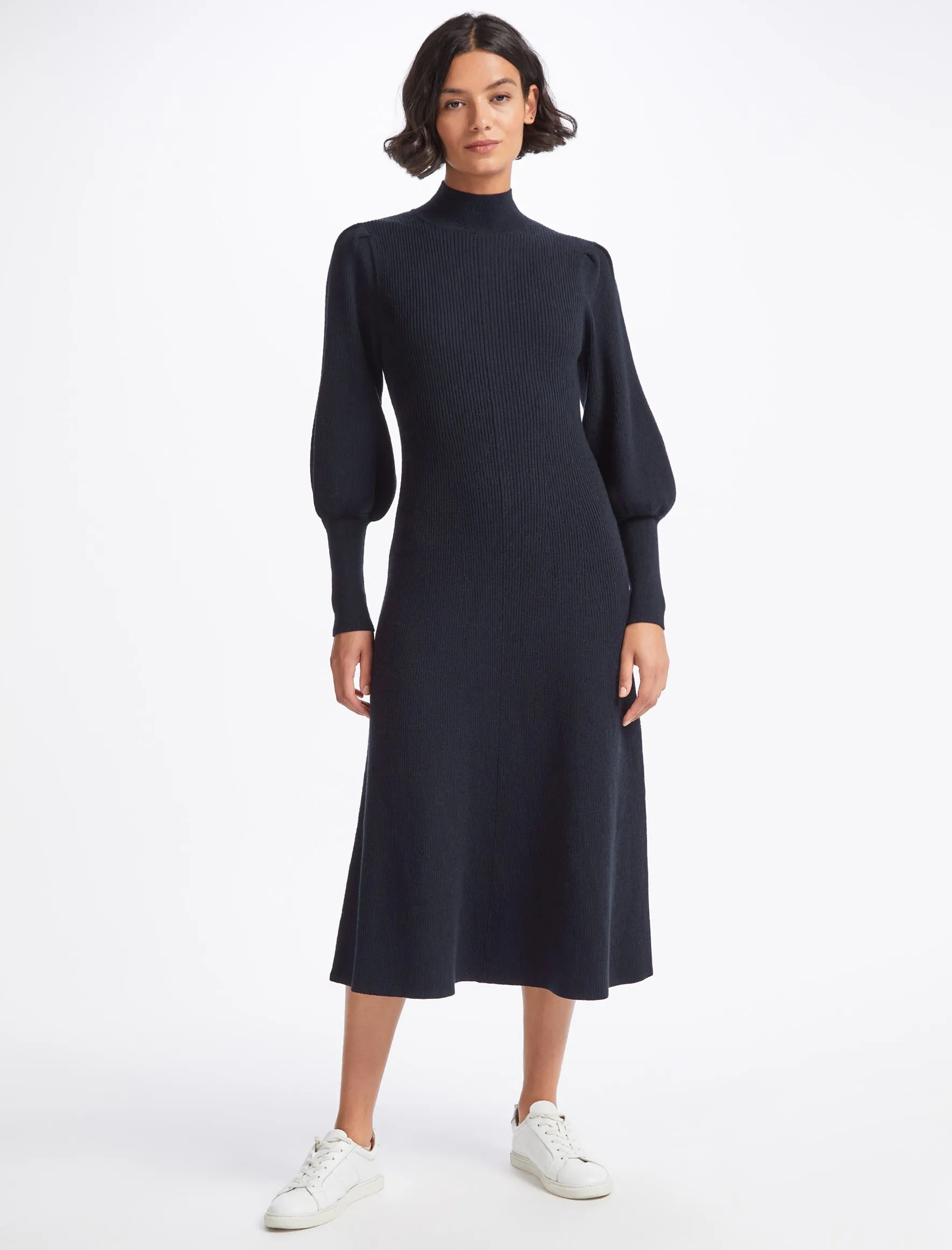 Eva Wool Knit Maxi Dress - Navy