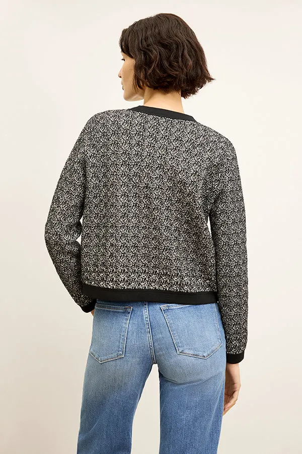 Evangeline Jardigan - Boucle Jardigan Knit :: Black/Ivory