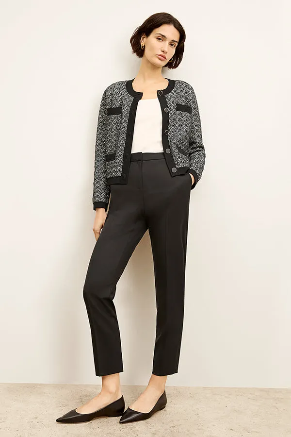 Evangeline Jardigan - Boucle Jardigan Knit :: Black/Ivory