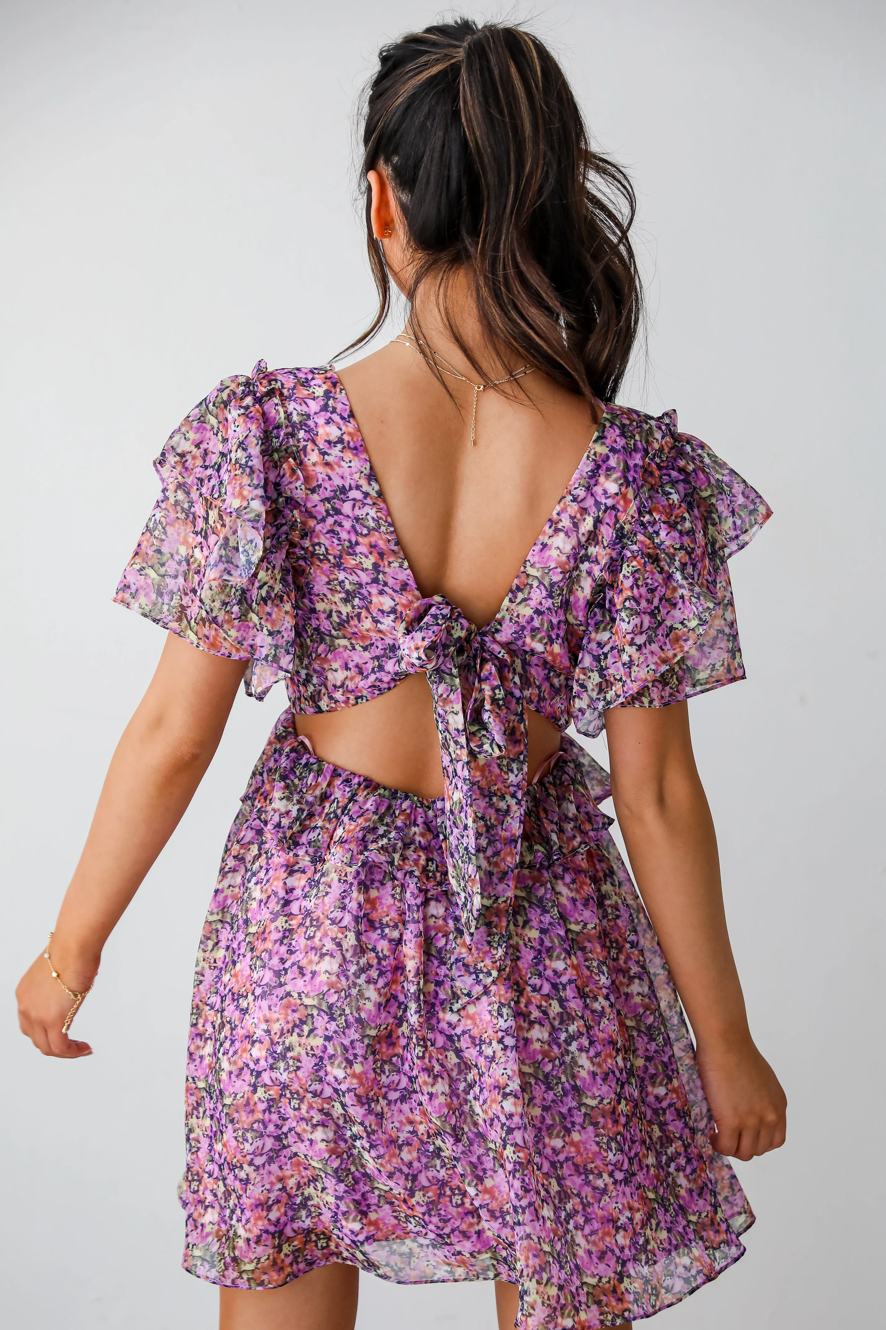 FINAL SALE - Sweet Status Purple Floral Mini Dress