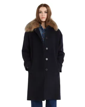 Fleurette Loro Piana Wool Coat with Genuine Fox Fur - FINAL SALE