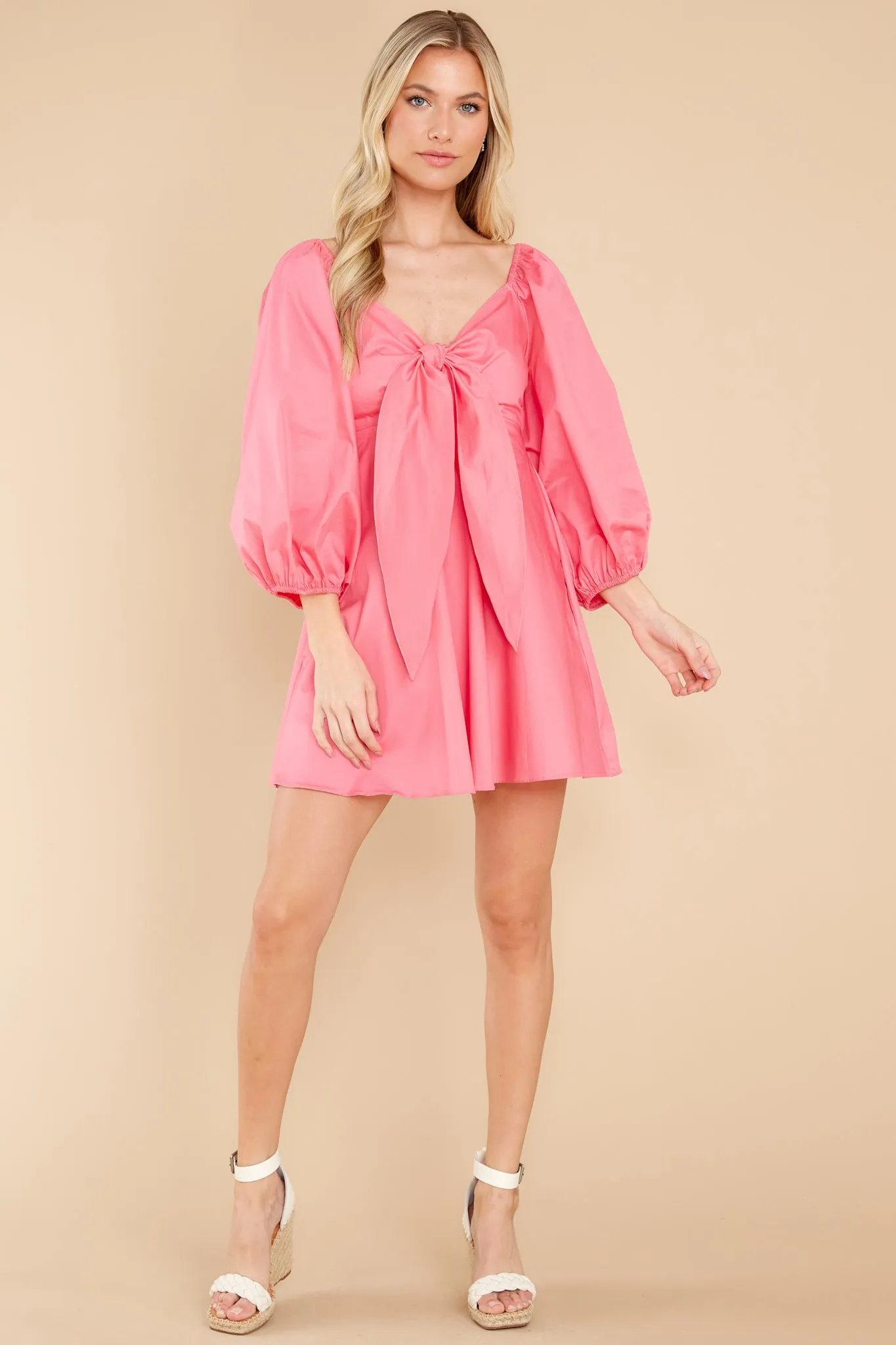 Flirt Alert Hot Pink Cotton Romper Dress