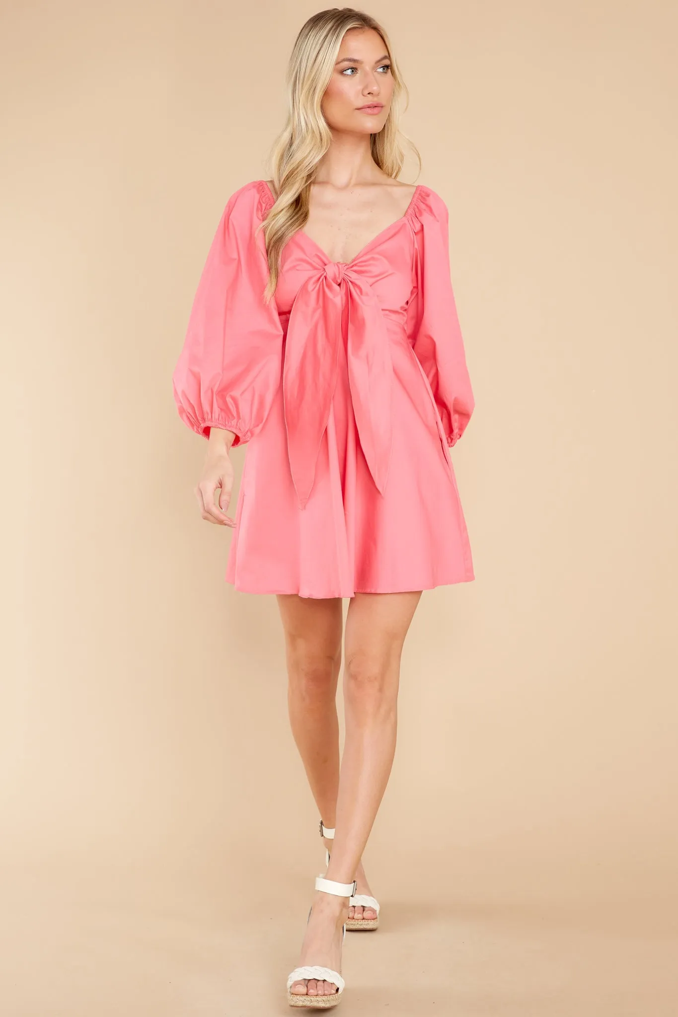 Flirt Alert Hot Pink Cotton Romper Dress