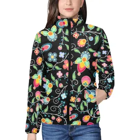 Floral Bounty Black Women's Padded Jacket