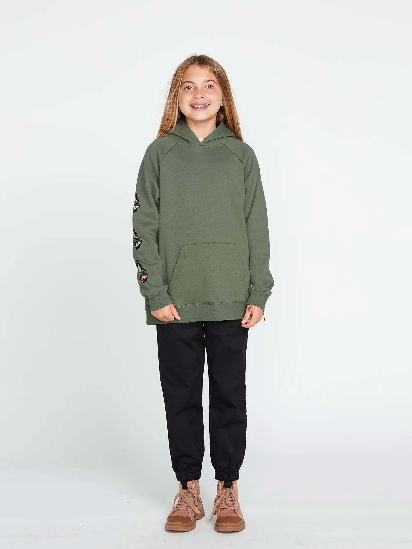 Girls Truly Stoked Boyfriend Hoodie - Light Army