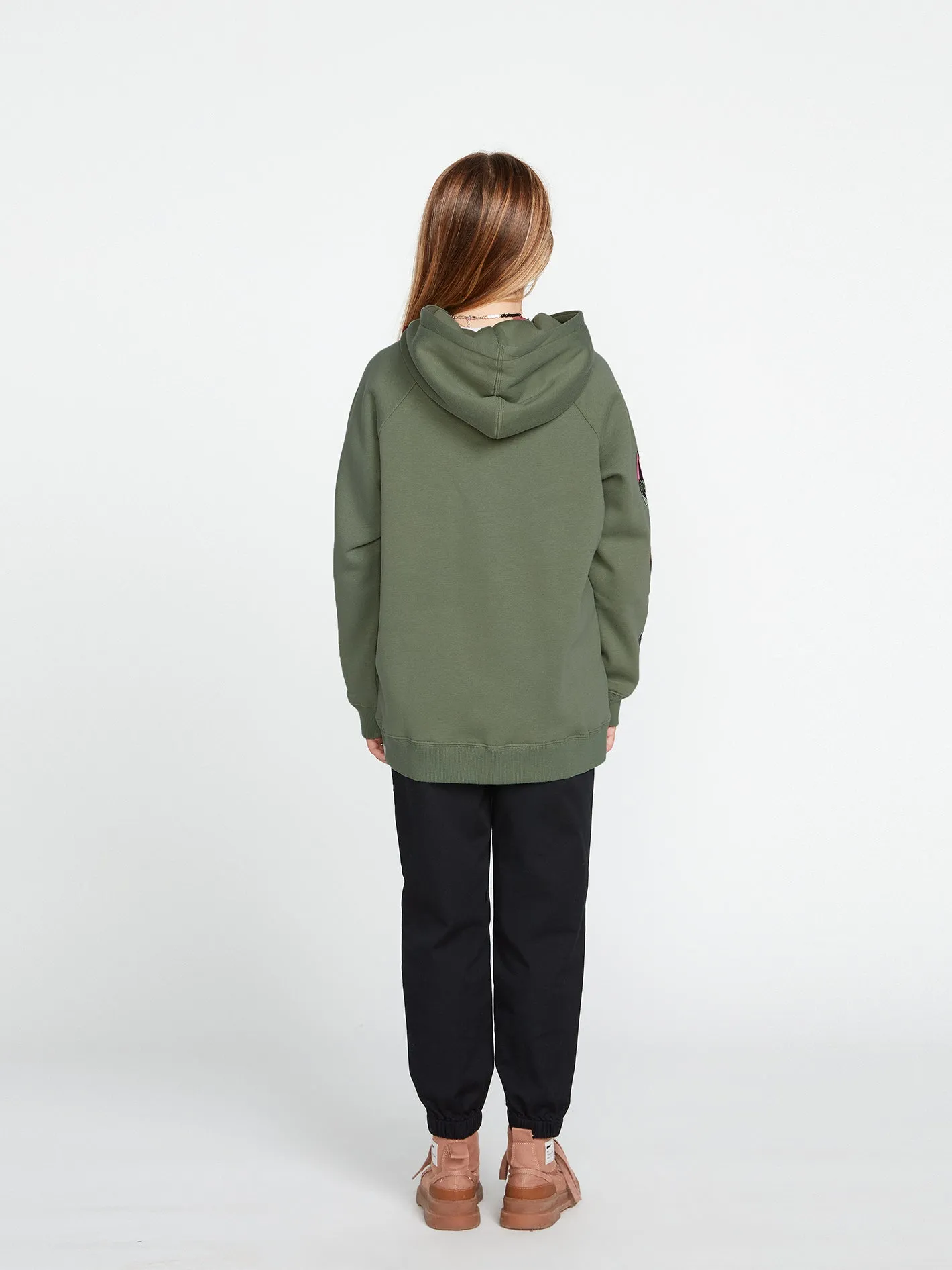 Girls Truly Stoked Boyfriend Hoodie - Light Army