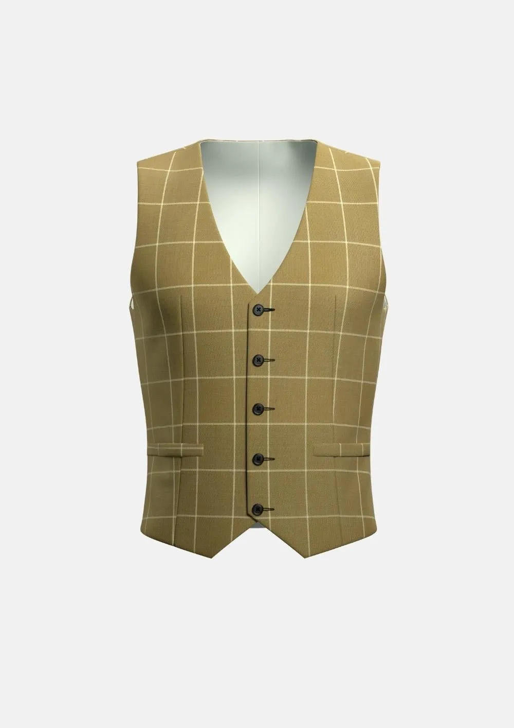 Gold Windowpane Vest