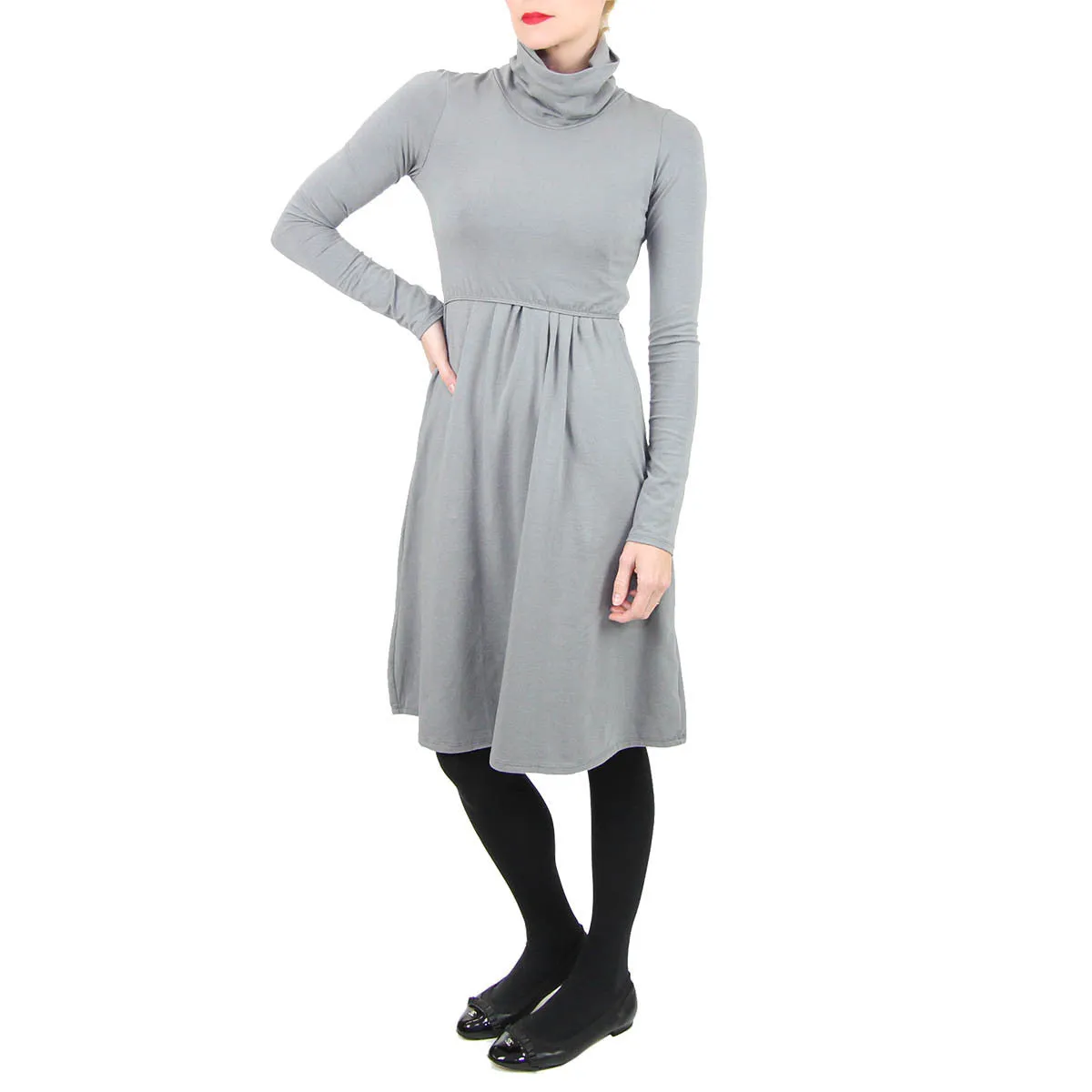 Gray Turtleneck Dress