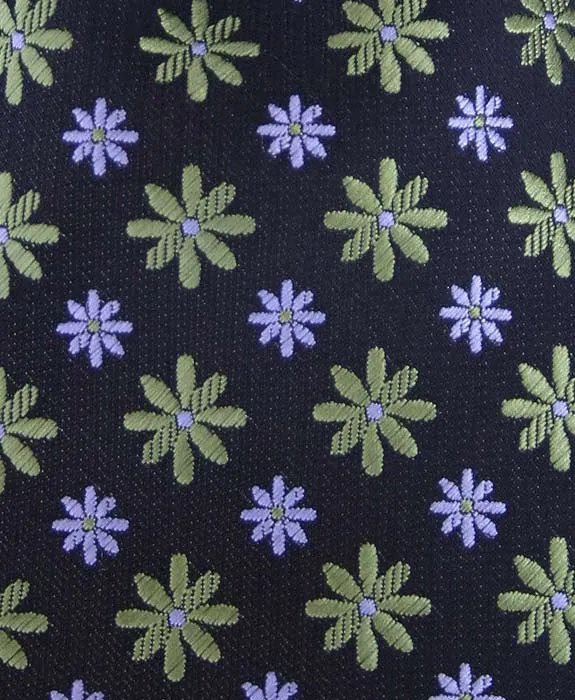 Green Daisy Flower 4" Wide Tie