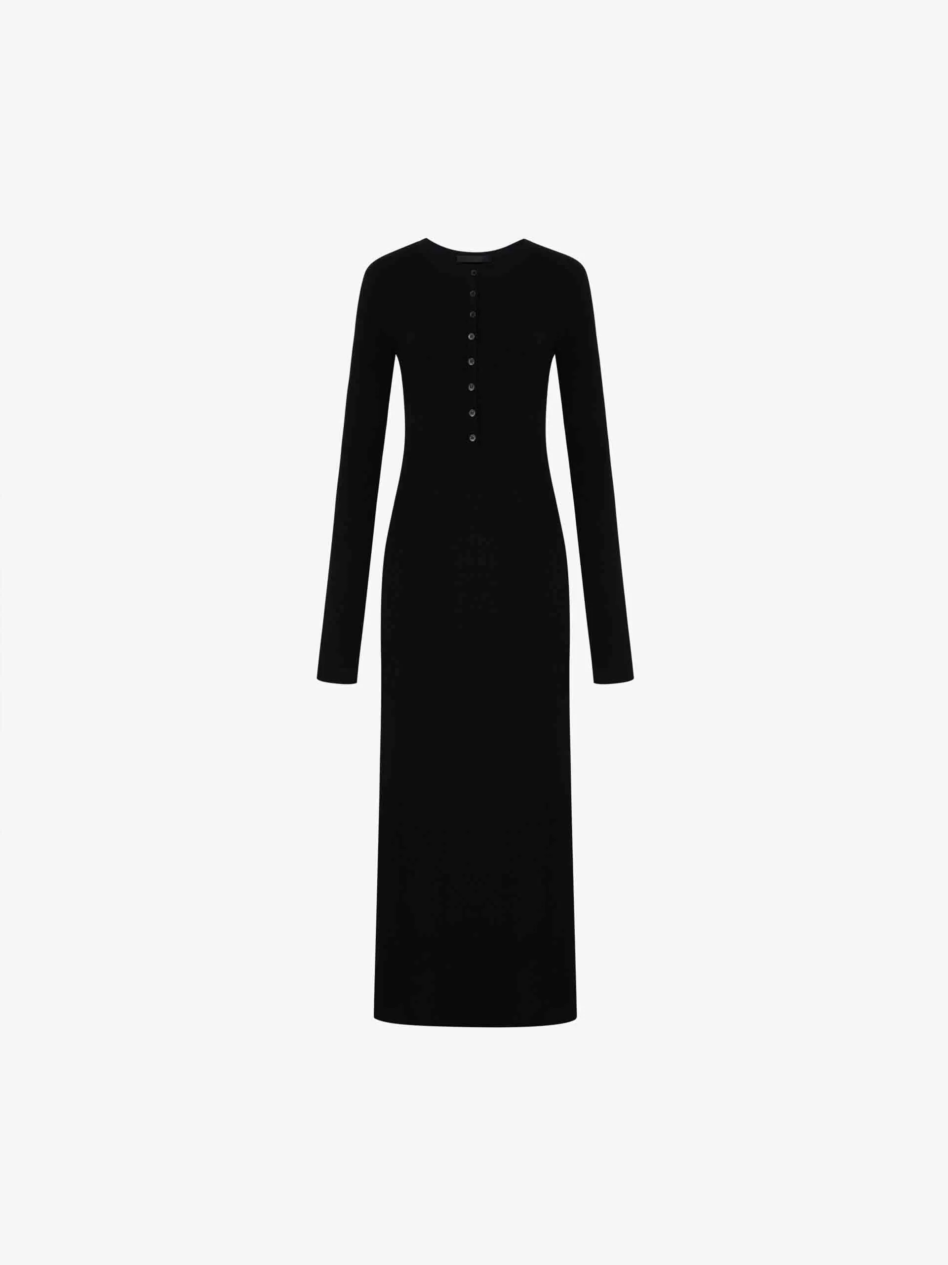 Half Button Wool Dress