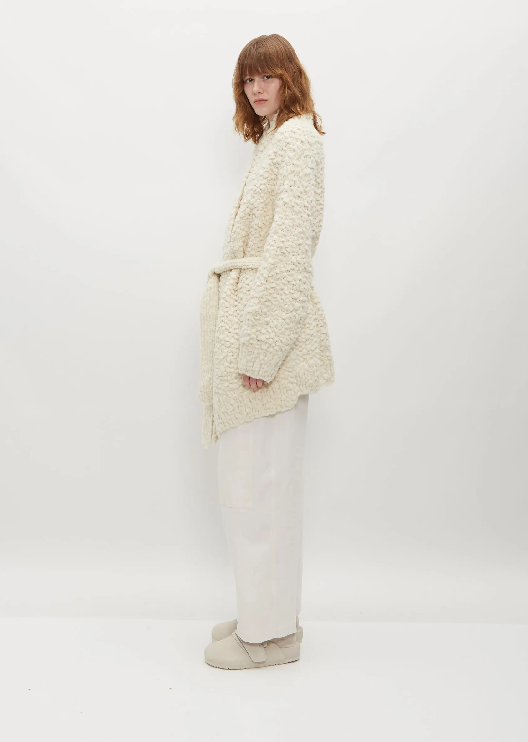 Handknit Matta Coat — Raw White