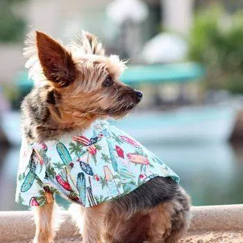 Hawaiian Camp Dog Shirt - Surfboards and Palms