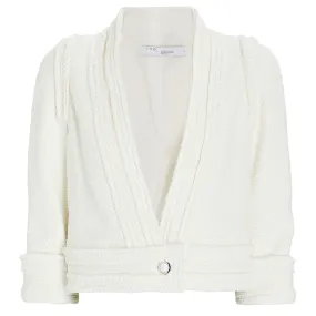 IRO Ivory Cezais Cropped Collarless Tweed Jacket