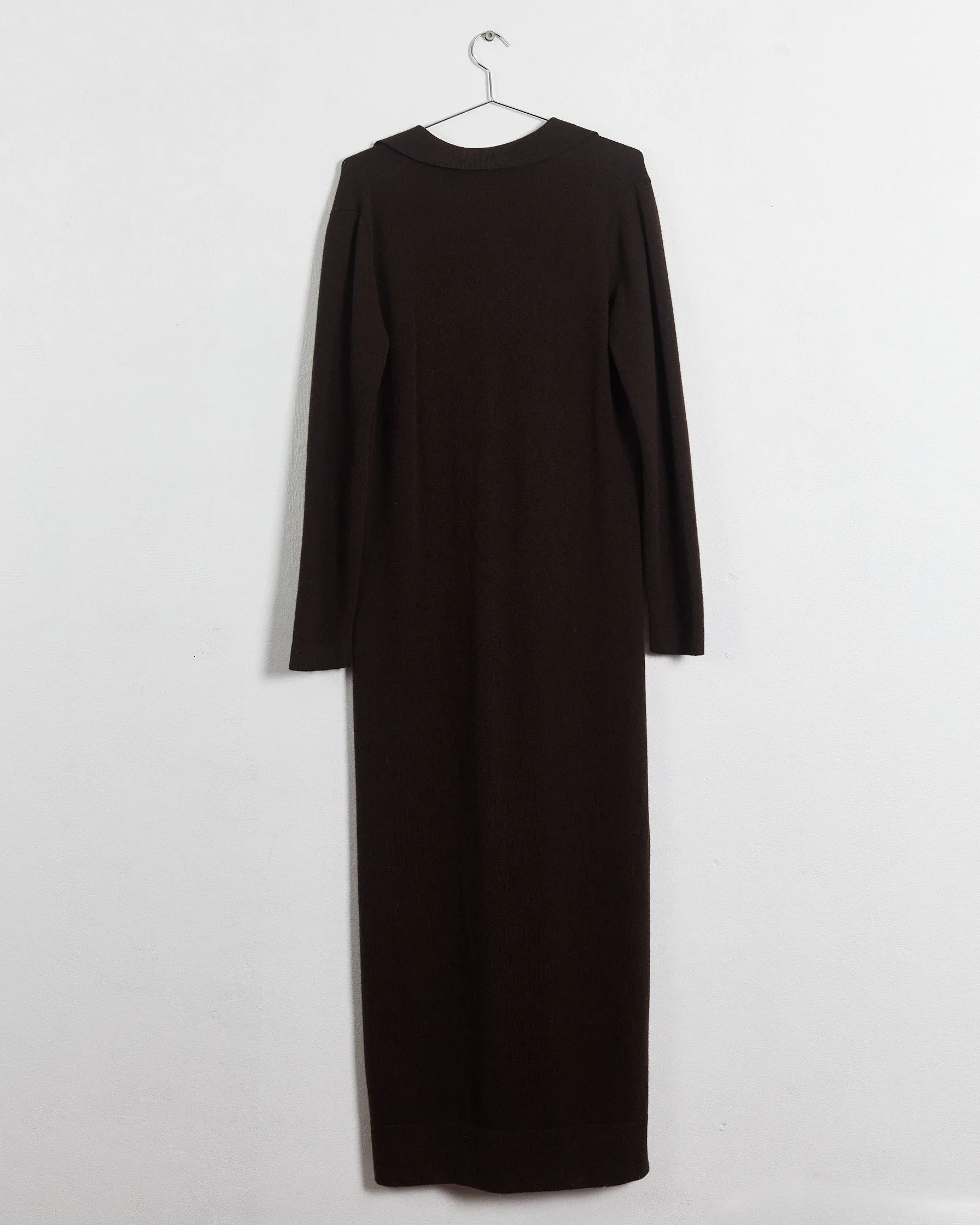 Jac   Jack 'colby' wool & cashmere maxidress, chocolate, 14