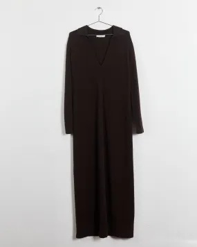 Jac   Jack 'colby' wool & cashmere maxidress, chocolate, 14