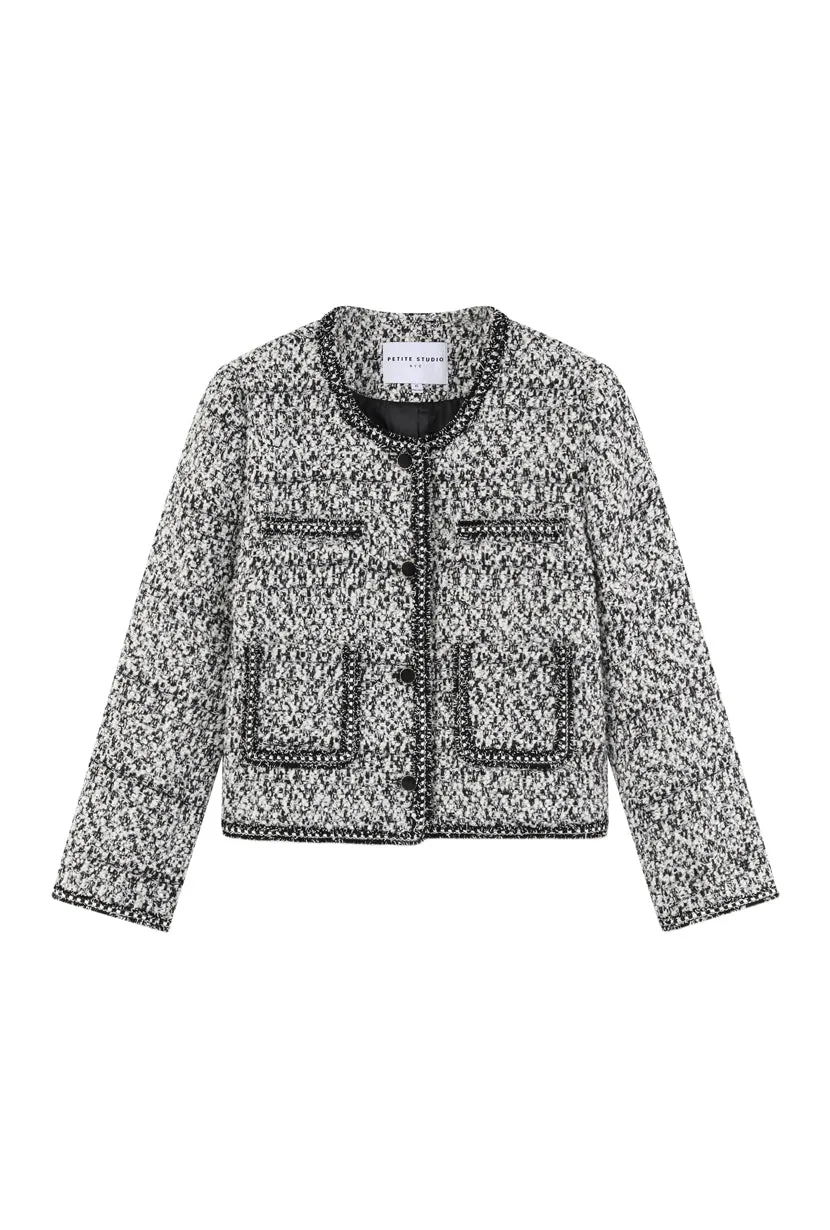 Jackie Wool Tweed Jacket - Grey