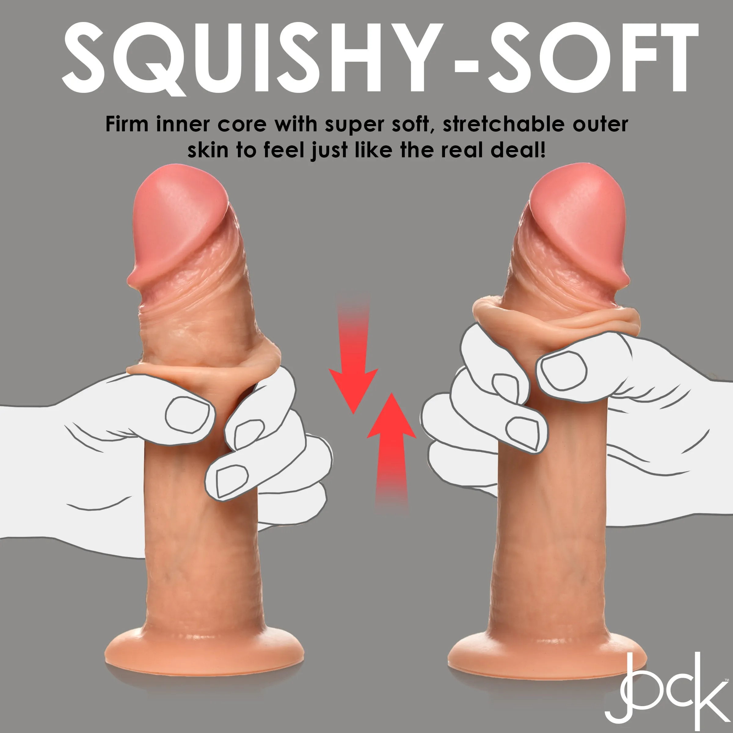 Jock 8" Vibrating Realistic Skin Dildo