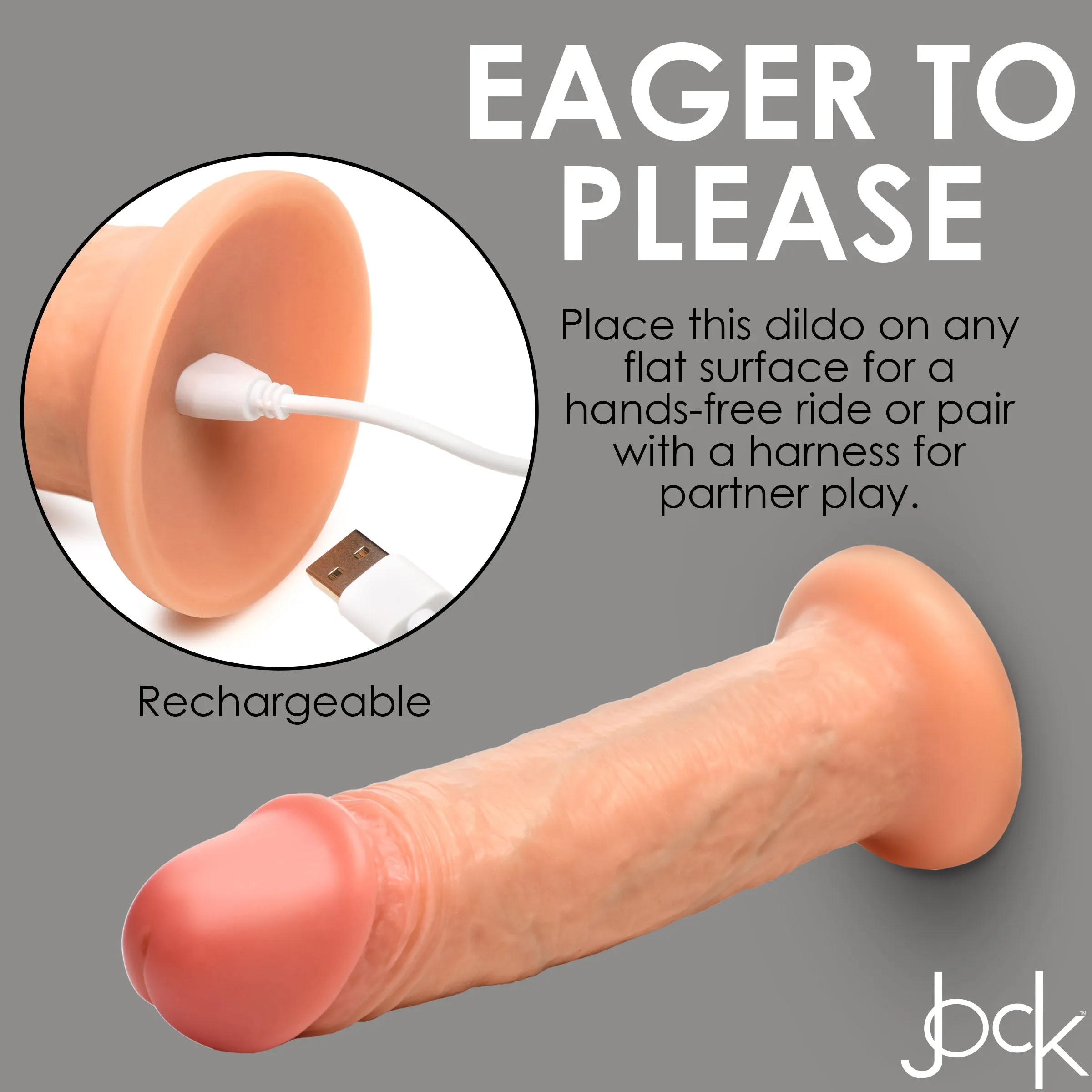 Jock 8" Vibrating Realistic Skin Dildo