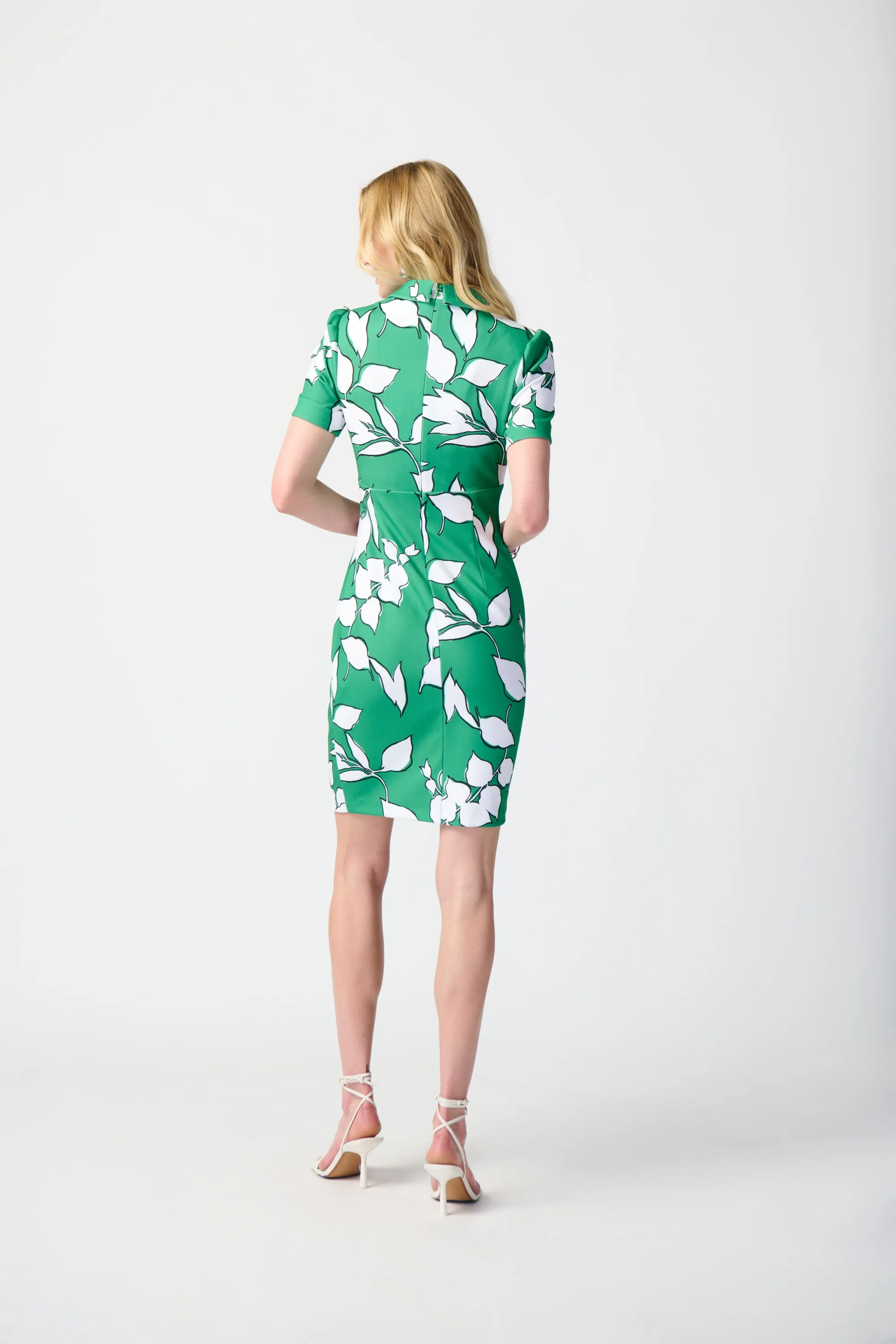 Joseph Ribkoff Floral Print Crepe Dress 241033 - Green/Multi