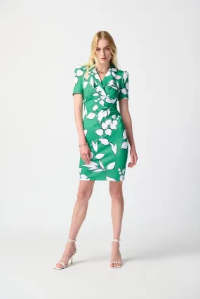 Joseph Ribkoff Floral Print Crepe Dress 241033 - Green/Multi