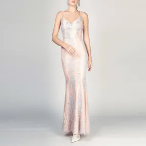 Joslyn Bareback Beaded Lace Gown